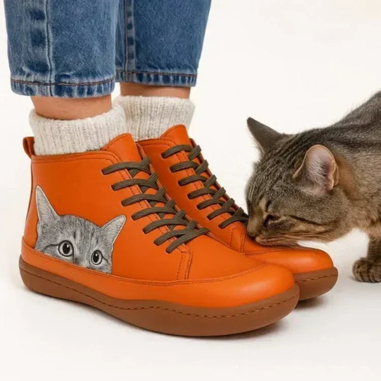 KittyKicks ortopædiske ankelstøvler i læder til kvinder